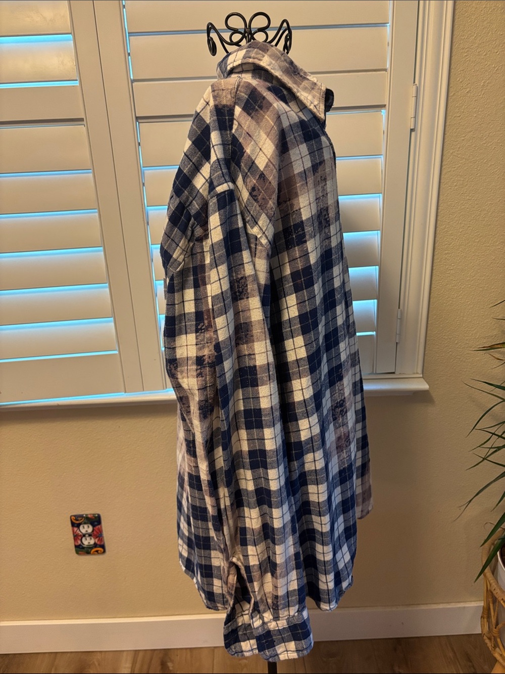 Handmade one of a kind Distressed Flannel Shirt Hardy Jelly Roll Wallen - Picture 3 of 6